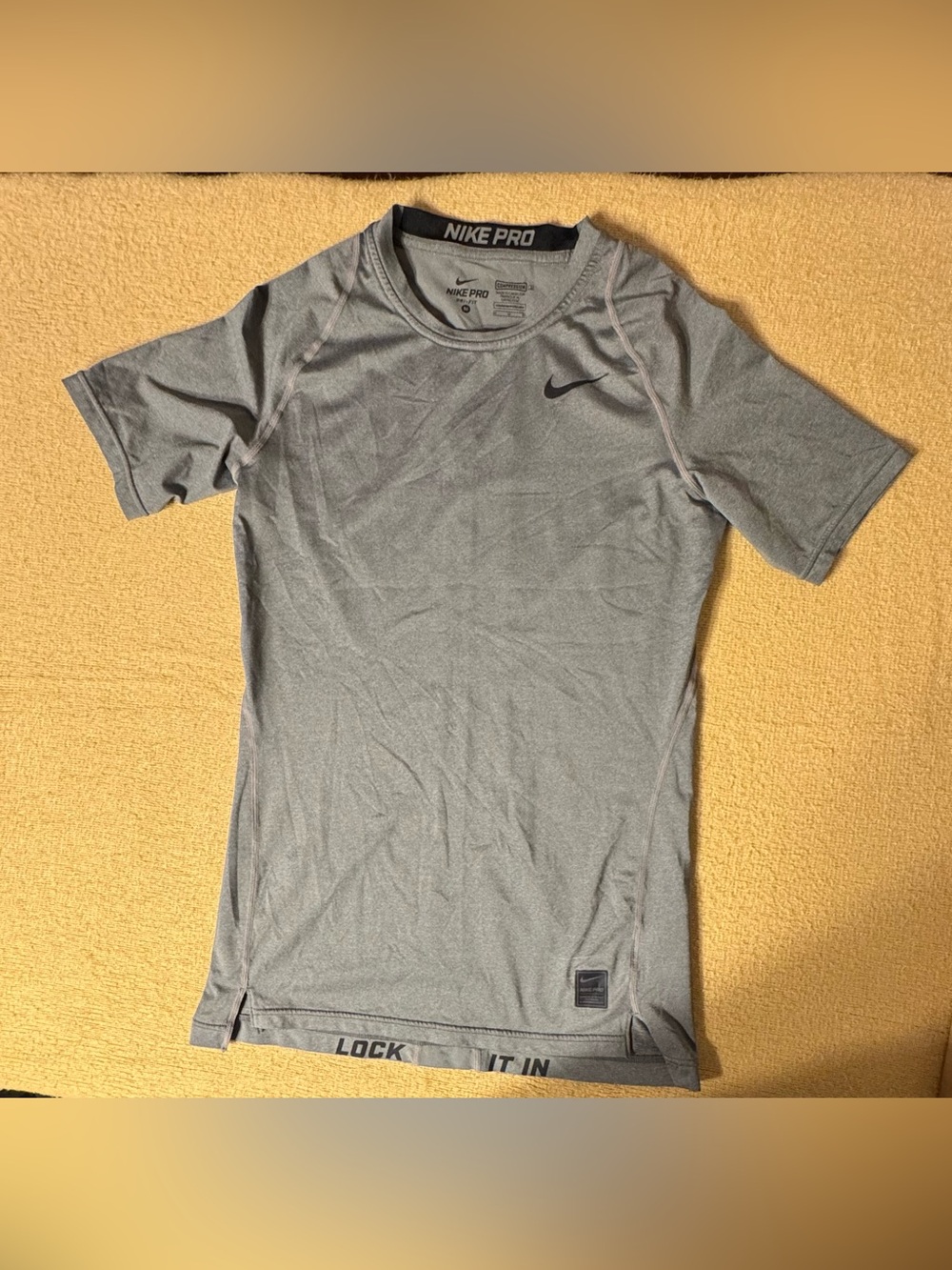 Nike Pro Gray Short Sleeve Compression Shirt